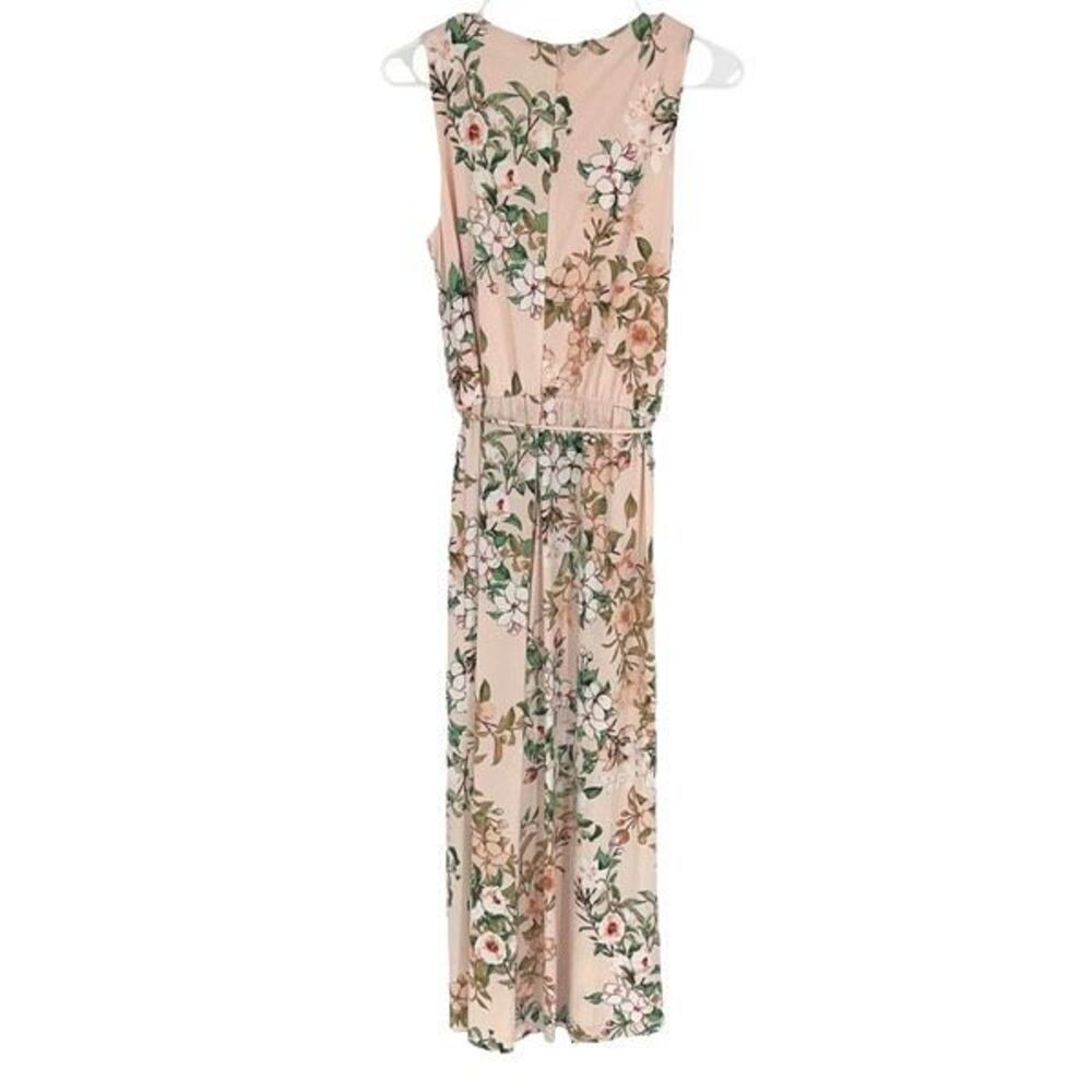 London Times Womens Floral Elastic Waistband Jumpsuit Dress Multicolor Size 6 NW